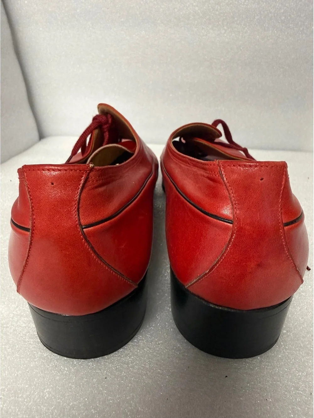 Vintage Mario Cerutti Red Leather Lace-Up Shoes Made in Italy Size 8